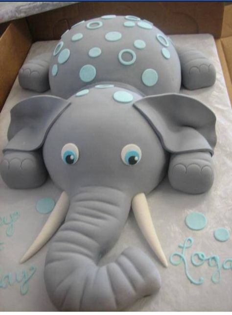 Geburtstag kuchen Baby Shower Kuchen, Elephant Cake, Boy Baby Shower Ideas, Elephant Cakes, Baby Shower Cakes For Boys, Baby Elefant, Diy Bebe, Elephant Theme, Animal Cakes