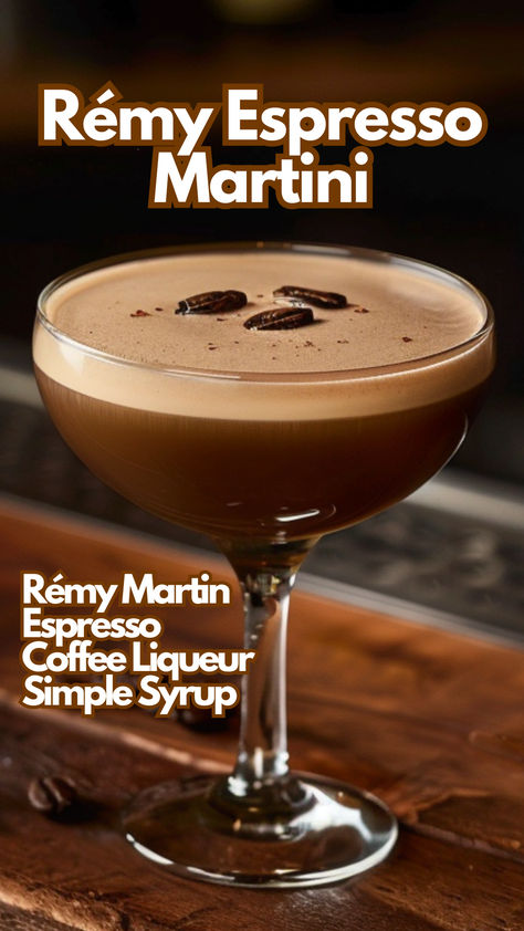 Rémy Espresso Martini Martini Variations, Espresso Cocktails, Coffee Mixology, Whiskey Drinks Recipes, Cocktail Cards, Easy Summer Cocktail Recipes, Simple Syrup Cocktails, Mixing Drinks, Easy Summer Cocktails