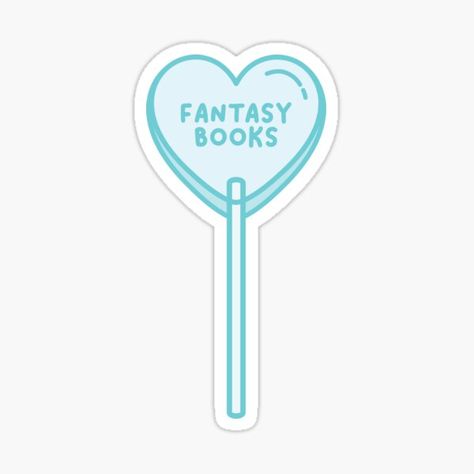 "Fantasy Books Lollipop" Sticker for Sale by katreadsitshop Lollipop Sticker, Fantasy Stickers, Book Tropes, Best Bookmarks, Collage Material, Laptop Decoration, Kindle Stickers, Stickers Ideas, Book Reading Journal