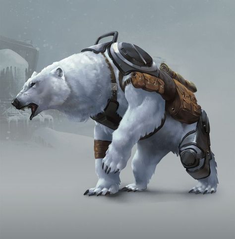 Armored Polar Bear, Fantasy Bear Mount, Dnd Bear Companion, Polar Bear Warrior Art, Dnd Polar Bear, Fantasy Polar Bear Art, Fantasy Bear Art, Dnd Mounts, Bear Rider