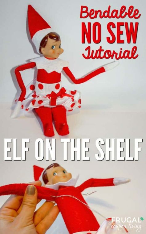 Easy Bendable Elf on the Shelf Tutorial - How to make your Scout Elf Bendable #FrugalCouponLiving #elfontheshelf #efie #elfideas #elfontheshelfideas2019 #elfontheshelfideas #elfonhteshelfideas2018 Elf On The Shelf Bendable, Posable Elf, Elf Printables, Elf Shelf, Elf Fun, Christmas Preparation, Santa's Workshop, Elf Ideas, Religious Christmas