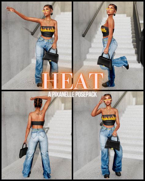 Heat Posepack 🔥 | Patreon Sims 4 Cas Background, Single Poses, Sims 4 Beds, Sims 4 Couple Poses, O Bag, Sims 4 Cas, Sims 4 Cc Finds, Sims 4 Clothing, The Sims4