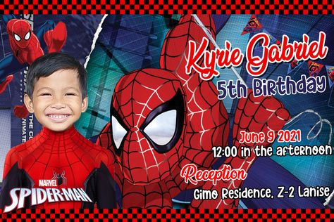 Spiderman Birthday Party Invitations, Birthday Tarpaulin Design, Car Birthday Party Invitations, Spiderman Birthday Invitations, Tarpaulin Design, Spiderman Invitation, Spiderman Characters, Invitation Layout, Spiderman Theme