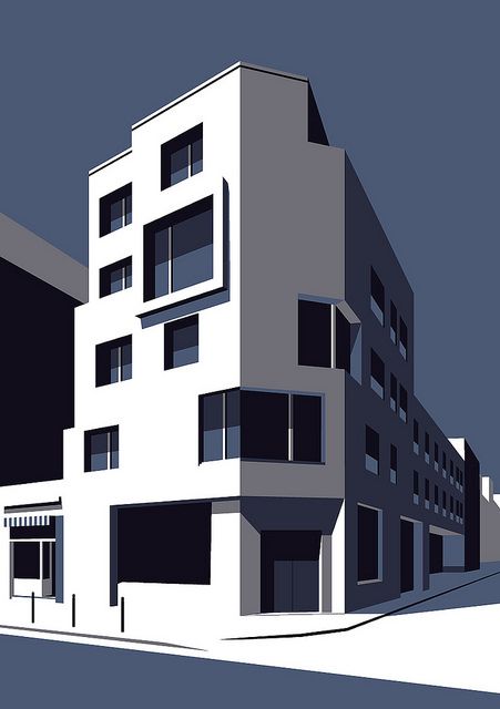 Bauhaus Building, Paris House, Building Illustration, Paris Home, Poster Wallpaper, House Illustration, Architecture Illustration, Urban Sketching, Flat Illustration