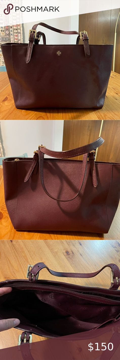 Like new Tory Burch Robinson tote in burgundy! Beautiful for fall! Tory Burch Robinson Tote, Tory Burch Tote, Tory Burch Robinson, Rich Burgundy, Dust Cover, Tory Burch, Color Pop, Fall Winter, Like New