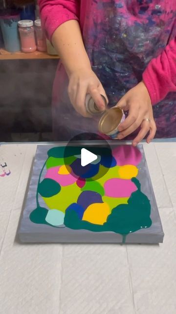 Marjolein vd Muren-Gulinski on Instagram: "Puddlepour with green, pink and Spraypaint 💚🩷💛

#marjoleinart #fluidart #puddlepour #art #abstract #abstractart #green #pink #gold #atelier4c #beginner #creationvideo" Acrylic Pouring Art, Pouring Art, Acrylic Pouring, Fluid Art, Spray Painting, Art Abstract, Pink Gold, Painting Ideas, Abstract Art