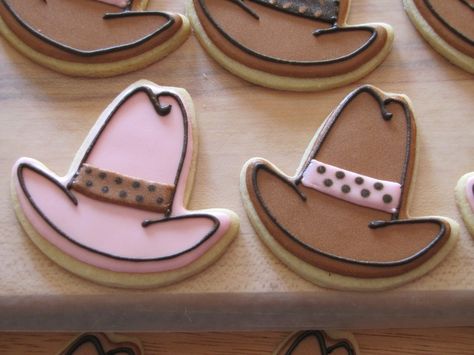 Cowboy Hat & Cowboy Boot Cookies Cowboy Boot Cookies, Boot Cookies, Cookies Cowboy, Cowboy Boot Cake, Boot Cake, Bachelorette Party Cookies, Cowgirl Cakes, Cowboy Cookies, Cowboy Baby Shower