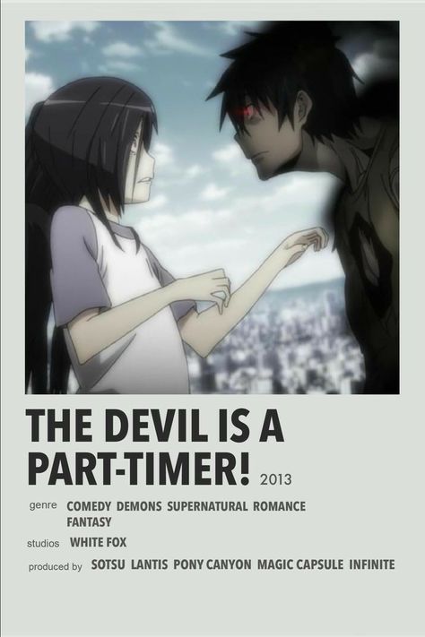 Minimalist Anime Poster, The Devil Is A Part Timer, Black Color Hairstyles, Minimalist Anime, Hairstyles Black Hair, Color Hairstyles, Anime Poster, Hairstyles Black, The Devil