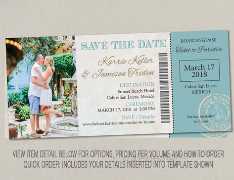 Aqua Blue Wedding, Elopement Reception, Passport Wedding Invitations, Reception Party, Destination Wedding Invitations, Wedding Save The Date, Save The Dates, Wedding Invitation Paper, Bat Mitzvah