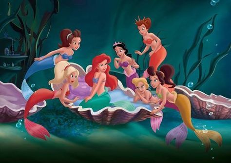 Ariel and Her Sisters | Uploaded to Pinterest Melody Little Mermaid, Ariels Sisters, Disney Doodles, Walt Disney Princesses, Disney Princess Artwork, Ariel Mermaid, Disney Princess Ariel, Mermaid Disney, Disney Images