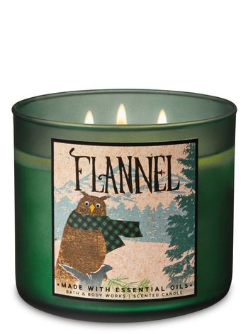 Flannel 3-Wick Candle - Bath And Body Works Candle Closet, Flannel Candle, Christmas Candles Bath And Body Works, Christmas Candle Bath And Body Works, Bath And Body Works 3 Wick Candles, Halloween Candles Bath And Body Works, Smelling Candles, Flannel Bath And Body Works Candle, Candle Bath