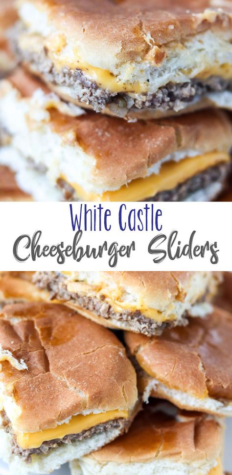 Love those little sliders from White Castle? Then you'll go crazy for these copycat White Castle Cheeseburger Sliders. Melted cheese, great beefy onion flavor. They taste exactly like the original sliders. #burgermonth #sponsored #Girlcarnivore Freezer Snacks, White Castle Sliders, Whiskey Wednesday, Pizza Slider, Slider Sandwiches, Gluten Free Puff Pastry, Cheeseburger Sliders, Cheeseburger Recipe, Burger Sliders