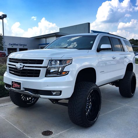 🔥Brand New 2017 Peters ELITE Chevrolet Tahoe z71 with a 6 inch Fabtech/dirt logic suspension, 26x14 @specialtyforgedwheels with 37 inch… Mom Vehicles, Lifted Tahoe, Pretty Trucks, Lifted Chevy Tahoe, Mom Cars, Chevy Tahoe Ltz, Tahoe Z71, Family Cars, Flying Cars