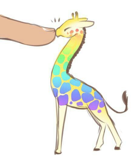 Rainbow, giraffe, small, cute, finger; Kawaii 강아지 그림, A Giraffe, Art And Illustration, 판타지 아트, E Card, Cute Animal Drawings, Kawaii Drawings, 귀여운 동물, Creature Art