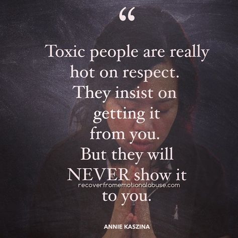 Annie Kaszina on Instagram: “Nobody ever talks as much about respect as the toxic person who shows none, deserves none but demands it incessantly - from the people who…” Sense Of Entitlement, Free Yourself, Psychology Quotes, Narcissistic Behavior, Toxic People, Psychology Facts, People Quotes, Toxic Relationships, Narcissism