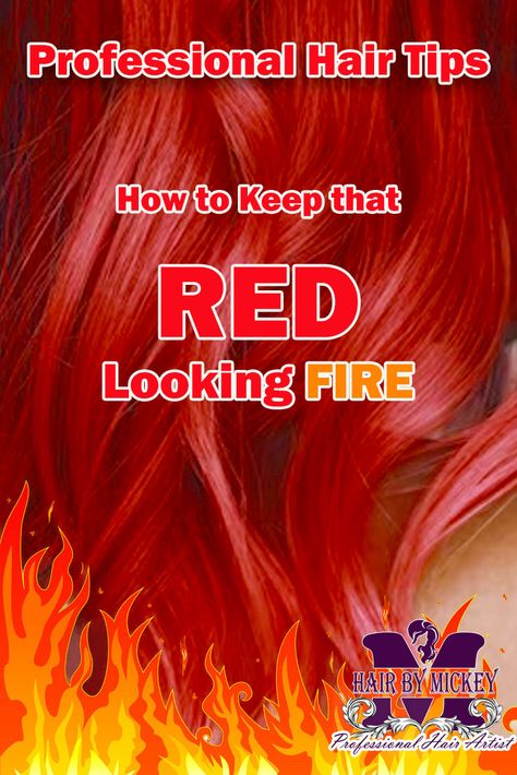 Get great tips on how to keep your fashion red hair color looking it's best! Expert tips from a Hair Color Professional

#redhair #red hair care #red hair maintenance #red hair Red Hair Color Tips, How To Keep Red Hair From Fading, How To Maintain Red Hair Color, Red Hair Vibrant, Red Hair Care, Fashion Red Hair, Red Hair Tips, Red Shampoo, Color Depositing Shampoo