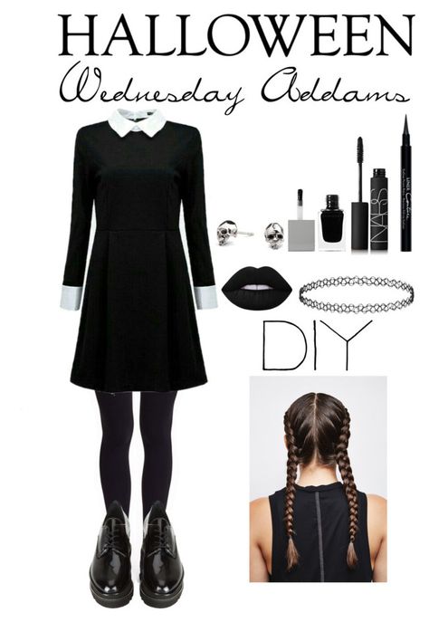 Wednesday Addams Makeup, Addams Makeup, Wednesday Addams Outfit, Wednesday Costume, Wednesday Addams Dress, Wednesday Addams Costume, Wednesday Outfit, Fashion Model Poses, Trendy Halloween Costumes