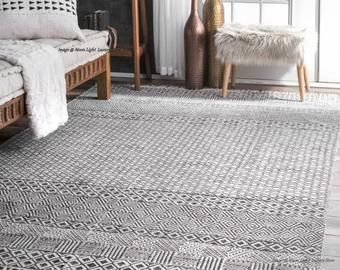 Light Gray Wood Floors, Gray Wood Floors, Grey Boho, Chic Area Rug, Farmhouse Area Rugs, Grey Rug, Cotton Area Rug, Light Grey Area Rug, Farmhouse Rugs