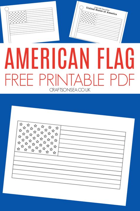 FREE American Flag Printable Flag Printables Free, American Flag Printable Free, Printable American Flag, American Flag Stencil, American Flag Coloring Page, American Flag Images, American Flag Crafts, Lego Print, Farm Coloring Pages