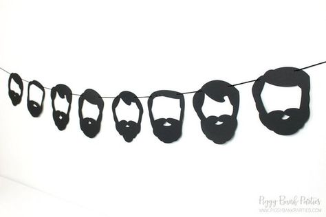 Beard Garland Kit - Black Silhouette : U-String Facial Hair Bunting | Lumberjack Party Decoration | Beard Birthday, Beard Party, Booth Decoration, Lumberjack Party Decorations, Hipster Party, Birthday Party Ideas For Kids, Lumberjack Party, Party Ideas For Kids, Party Goodies