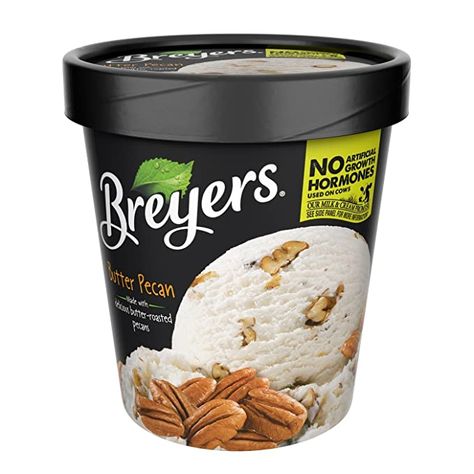 Breyers Ice Cream, Natural Ice Cream, Butter Pecan Ice Cream, Pecan Ice Cream, Dairy Desserts, Ice Cream Brands, Easy Ice Cream, Best Butter, Roasted Pecans