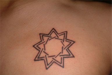 nine pointed star tattoo - Google Search Bahai Faith, Faith Tattoo, O Tattoo, Shiva Tattoo, Star Tattoo, Star Tattoos, Tattoo You, Tattoo Images, I Tattoo