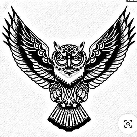 Dark Tower Tattoo, Black Flash Tattoos, Traditional Chest Tattoo, Traditional Owl Tattoos, Barn Owl Tattoo, Owl Drawings, Traditional Tattoo Outline, Traditional Tattoo Drawings, Mens Tattoos