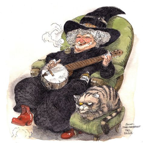 Nanny ogg Nanny Ogg, Wyrd Sisters, Terry Pratchett Books, Terry Pratchett Discworld, Creepy Pictures, Terry Pratchett, Favorite Authors, Nanny, Favorite Books