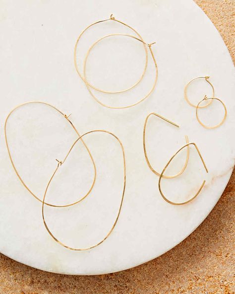 Diy Hoop Earrings, Hoop Earrings Diy, Wire Hoop Earrings, Rose Gold Bar, Gold Chain Earrings, Pear Earrings, Crystal Wedding Jewelry, Wire Jewellery, Wedding Bridesmaid Jewelry