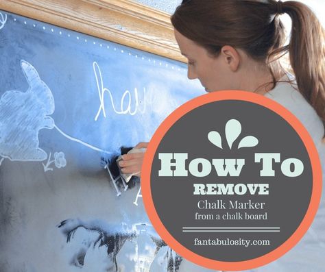 I went NUTS until I finally found this solution of how to remove chalk marker from a chalkboard! https://fantabulosity.com How To Clean Chalkboard, Chalkboard Projects, Chalkboard Markers, Marker Stain, Chalk Wall, Chalk Marker, Chalkboard Lettering, Liquid Chalk Markers, Diy Chalk