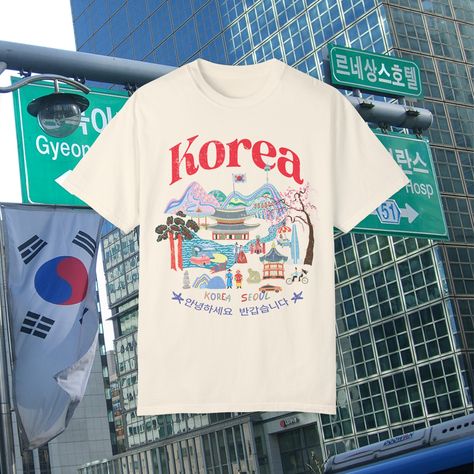 Korea Tshirt, Hangul Shirt, Kdrama Shirt, Korean Love Gift, Comfort Colors C1717 Korean Love, Travel Tshirt, Y2k Design, Shirt Korean, Korean Design, Korea Travel, Seoul Korea, Korean Street Fashion, Comfort Colors