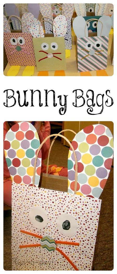 Easter bunny bags Craft Spring, Easter Crafts For Adults, Fun Easter Crafts, Easter Preschool, Easter Bags, Bunny Bags, Easy Easter Crafts, Easter Craft, Easter Art