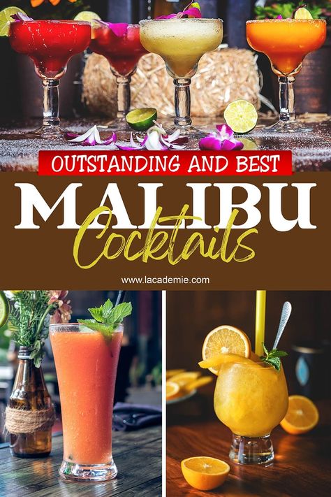 17+ Malibu Cocktails to Bring the Beach to You Cocktail Recipes With Malibu Rum, Mixed Drinks Alcoholic With Malibu, Malibu Sunrise Cocktail, Malibu Sunset Cocktail Recipe, Mixed Drink With Malibu Coconut Rum, Cocktails With Malibu Rum, Rum And Orange Juice, Malibu Bay Breeze, Tropical Sangria