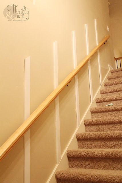 Staircase Wall Makeover Ideas, Wall Paneling Up The Stairs, Diy Board And Batten Wall Stairs, Diy Board And Batten Stairway, Wainscoting Ideas Stairs Stairways, Wainscoting Ideas Up Stairs, Molding Up Staircase, Diy Stairs Panelling, Board And Batten Wall On Stairs