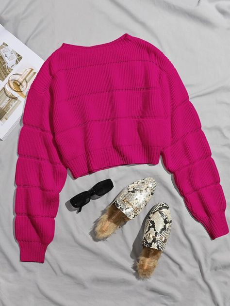 Cropped Pullover, Pullover Outfit, Fall Winter Wardrobe, Fesyen Hijab, Long Sleeve Pullover Sweater, Ținută Casual, Plus Size Kleidung, Knitwear Women, Outfits Casuales