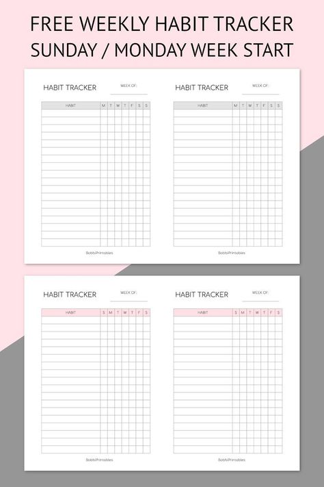 Bullet Journal Habit Tracker Ideas Habit Tracker Template Free Printable, Habit Tracker List, Habit Tracker Printable Monthly, Study Planner Printable Free, Habit Tracker Template, Weekly Habit Tracker, Free Planner Templates, Study Planner Printable, Wellness Tracker