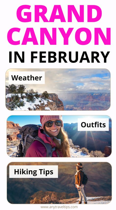 Spring Weather Outfits, Grand Canyon Packing List, Grand Canyon Outfit, Grand Canyon Winter, December Weather, Arizona Winter, Grand Canyon Hiking, Sky Resort, Visiting The Grand Canyon