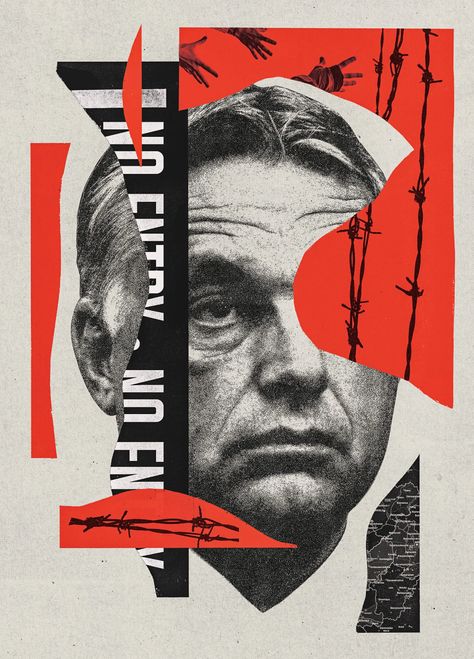 Viktor Orbán’s Far-Right Vision for Europe | The New Yorker Polish Posters, Graphisches Design, Commissioned Artwork, Collage Poster, Collage Illustration, Collage Design, Editorial Illustration, Book Cover Design, Graphic Design Posters