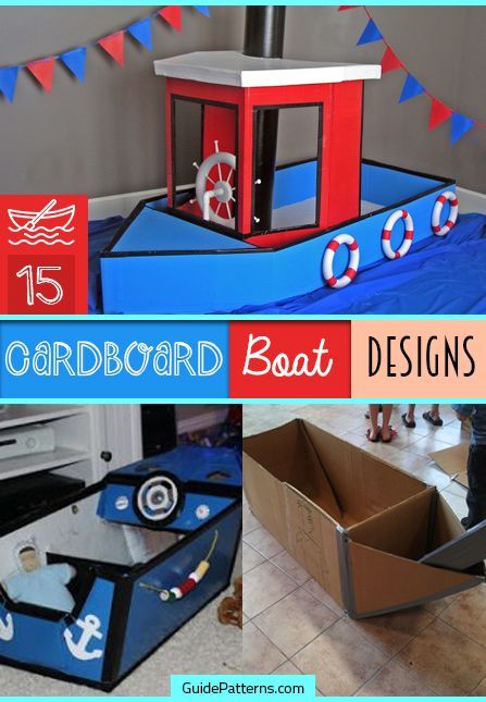 15 Cardboard Boat Designs | Guide Patterns Making A Boat Out Of Cardboard, Cardboard Box Boats, Cardboard Boats, Cardboard Boat Race, Boat Props, Race Night, Kids Boat, Cardboard Boat, Carton Diy