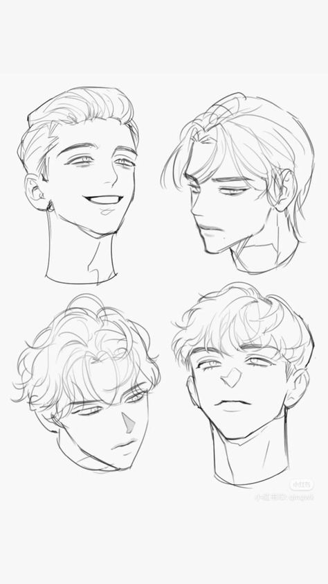 Male Manga Reference, Draw Webtoon Style, Male Head Shapes Drawing, Anime Guy Head Reference, Men Face Reference Drawing, Man Drawing Pose Reference, Guys Face Drawing, Male Hairstyles Drawing Side View, Anime Guy Face Reference