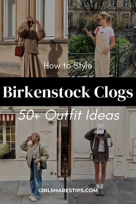 Birkenstocks Dress Outfit, Birkenstocks Boston Outfits, How To Wear Boston Birkenstocks, Birkenstock Skirt Outfit, Clog Style Outfits, Birkenstock London Outfit, How To Style Birkenstock Clogs, Birkenstock Clog Outfits, Birkenstock Outfit Clog