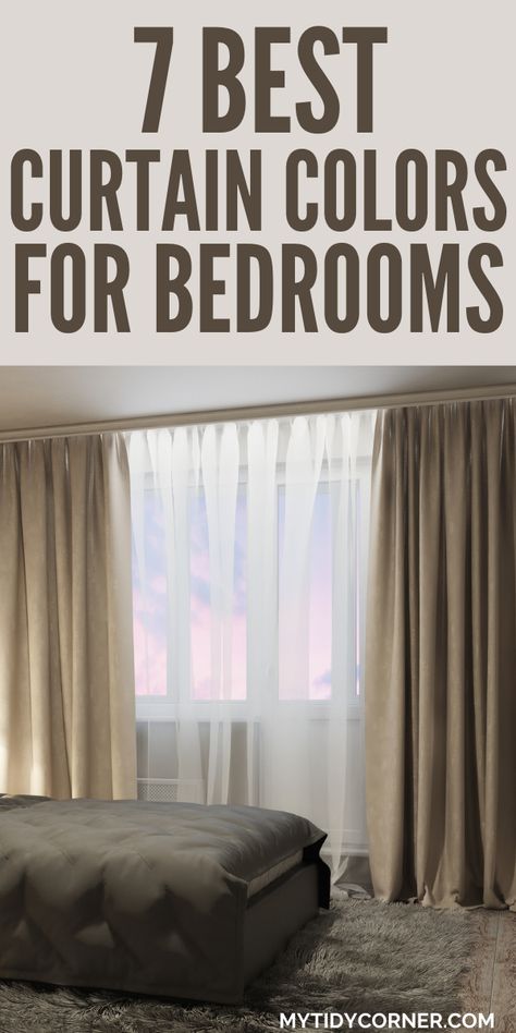 Looking for the best curtain colors for a bedroom. Here are the best bedroom curtain colors you can select from, plus tips on how to choose the perfect curtain colors for your bedroom. You will find these bedroom curtain color ideas very helpful. Beige Curtains Bedroom, Colors For A Bedroom, Velvet Curtains Bedroom, Minimalist Curtains, Curtain Colors, Curtains Behind Bed, Curtain Designs For Bedroom, White Wall Bedroom, Blackout Curtains Bedroom