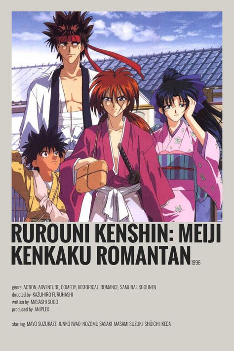 Rurouni Kenshin Poster, Rurouni Kenshin Movie, Anime Polaroid, Kenshin Le Vagabond, Kenshin Anime, Rurôni Kenshin, Buddhist Art Drawing, Logo Game, Anime Suggestions