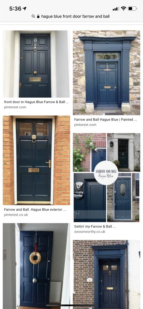 Farrow And Ball Hague Blue Front Door, Hague Blue Front Door, Oval Room Blue Front Door Farrow Ball, Navy Blue Composite Front Door, Behr Very Navy Front Door, Front Door Farrow And Ball, Farrow And Ball Hague Blue, Blue Exterior Door Lowe's, Hague Blue