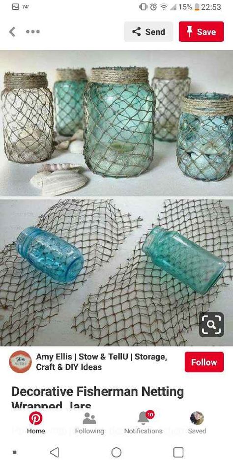 Fishing-themed Wedding Ideas | Weddings, Style and Décor | Wedding Forums | WeddingWire Gift Ideas In A Jar, Mermaid Kitchen, Diy Mothers Day Gift, Diy Gifts In A Jar, Inexpensive Diy Gifts, Decor Marin, Diy Mothers Day, Jar Projects, Diy Gifts For Mothers