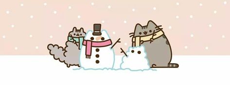 Happy Snow Day, Pusheen Christmas, Pusheen Stickers, Christmas Facebook Cover, Pusheen Cat, Panda Love, Winter Animals, Cute Cartoon Drawings, Christmas Drawing