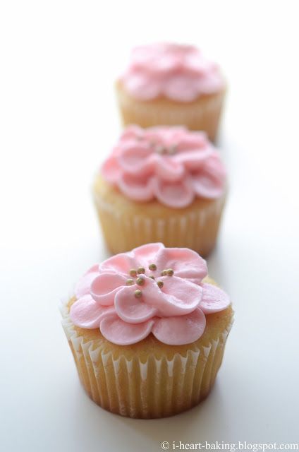 Diy First Birthday Cupcakes, 1st Birthday Girl Cupcakes, First Birthday Cupcakes Girl, Pink Flower Cupcakes, Petal Cupcakes, Girl Birthday Cupcakes, Heart Baking, 1st Birthday Cupcakes, Cake Design Inspiration