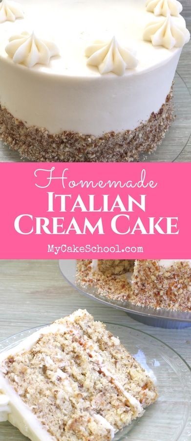 Italian Cream Cake Recipe, Cake Recipe From Scratch, Taco Salat, Italian Wedding Cakes, Cream Cake Recipe, Italian Cream Cakes, Italian Cream, Italian Cake, Wedding Cake Recipe