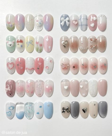 Korean Nails Inspiration, Nails Cute Korean, Nct Dream Nails, Simple Korean Nails, Korean Inspired Nails, Nail Art Korean, Korea Nail Art, Idol Nails, Pencil Nails