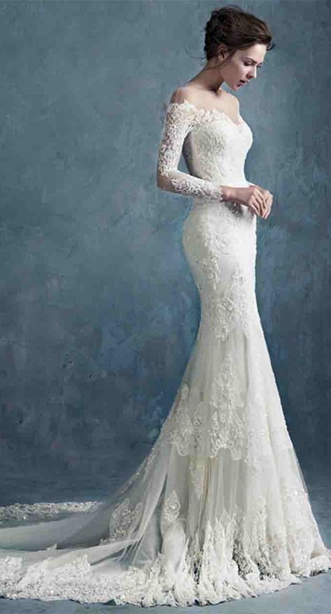 White Wedding Dress, Top Wedding Dresses, Lace Mermaid, A Wedding Dress, Long Sleeve Wedding, Lace Mermaid Wedding Dress, Wedding Dress Sleeves, Wedding Dress Inspiration, Wedding Dress Long Sleeve